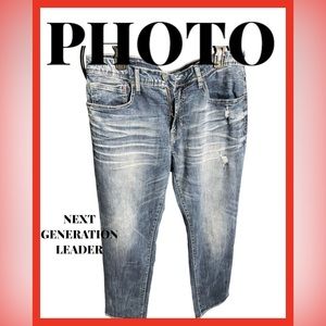 Depart West Seeker Straight  Stretch Distressed Jeans Sz 36x32